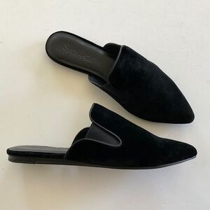 SPLENDID Liza Pointed Toe Black Velvet Mules Size 8.5 NEW